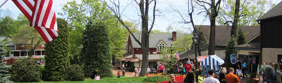 Peddler's Village is a 42-acre, outdoor shopping mall featuring 65 retail shops and merchants, 3 restaurants, a 71 room hotel and a Family Entertainment Center. in the Perkasie, Bucks County PA area